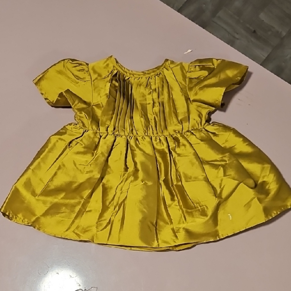 next Girls' Shiny Mustard Yellow Party Dress